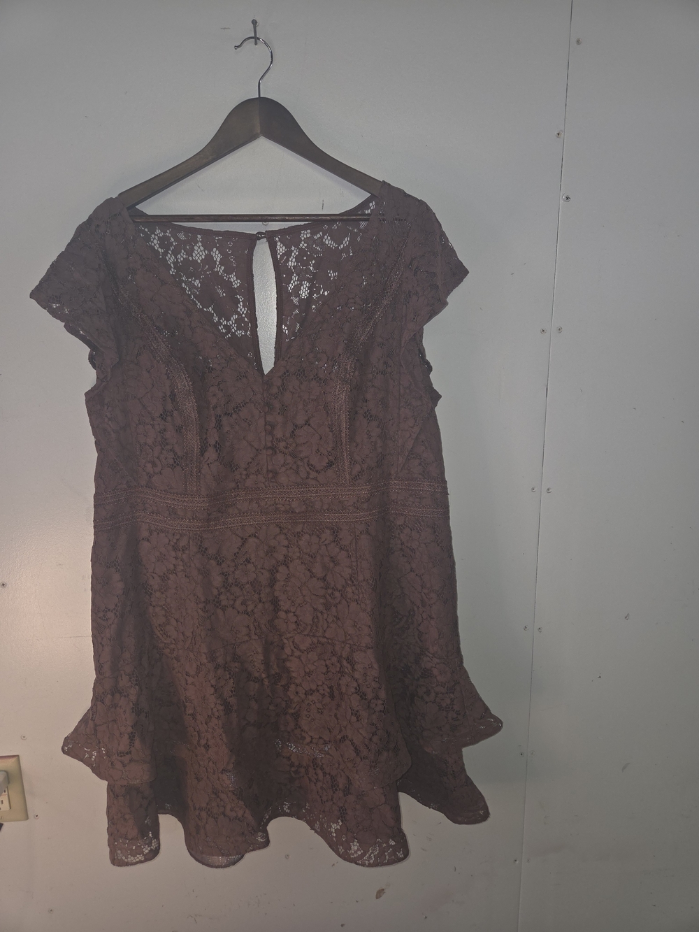 City Chic Brown Lace A-Line Dress